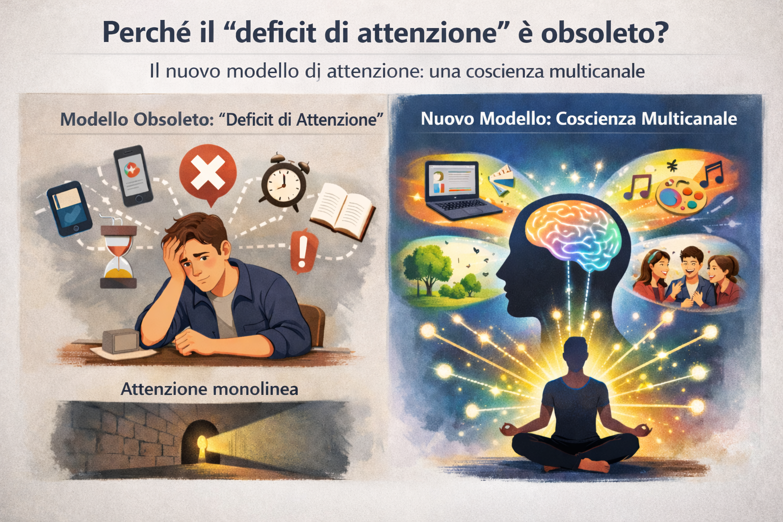Perché “attention deficit” è un termine superato – Il nuovo modello dell’attenzione: coscienza multicanale